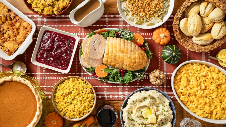 Various dishes from Costco's gourmet Thanksgiving dinner