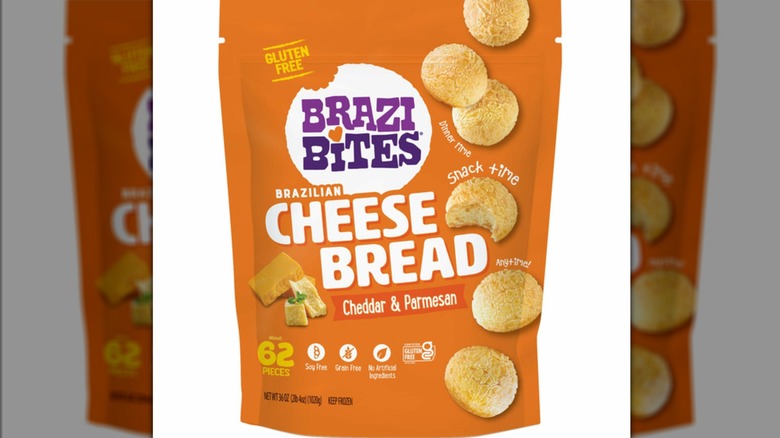A bag of the Brazi Bites Brazilian Cheese Bread