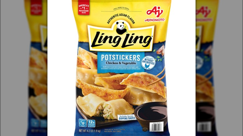 A bag of the Ling Ling Potstickers from Costco