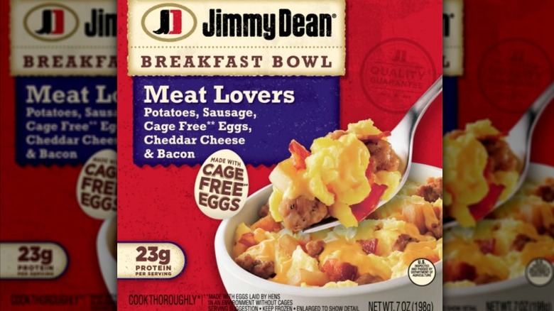 Red packet of Meat Lovers Breakfast Bowl from Jimmy Dean