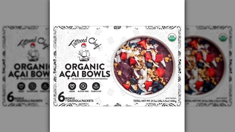 Box of organic acai bowls from Tattooed Chef