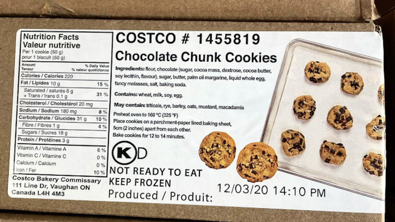 Package of cookie dough
