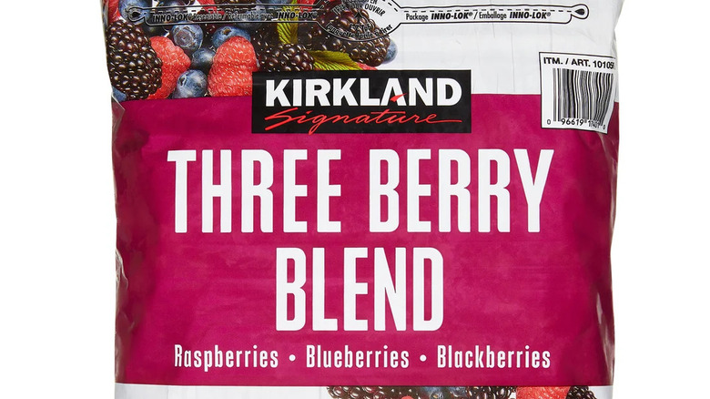 Close up of Kirkland Signature Three Berry Blend