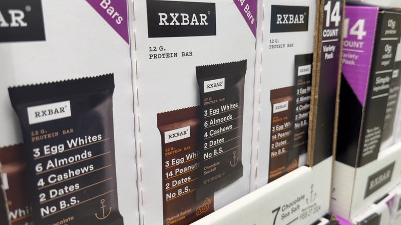 RXBar cases in a supermarket
