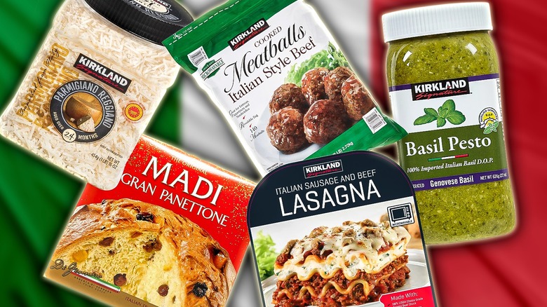Kirkland meatballs, pesto, and other Italian food products