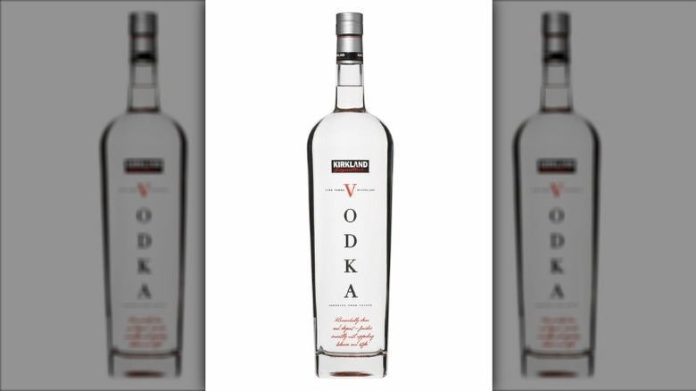 bottle of Kirkland Signature vodka