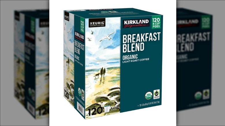box of 120 Kirkland Signature Breakfast Blend K-cups