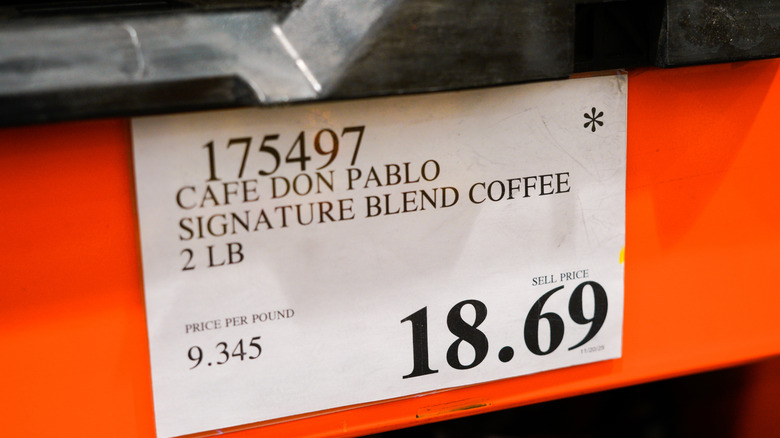 Close up of a Costco price tag