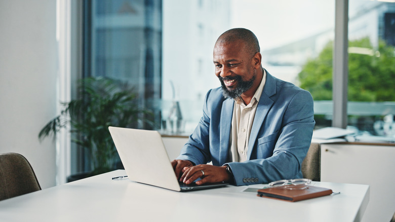 Person using a laptop