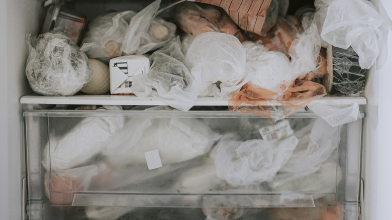 Full freezer of food