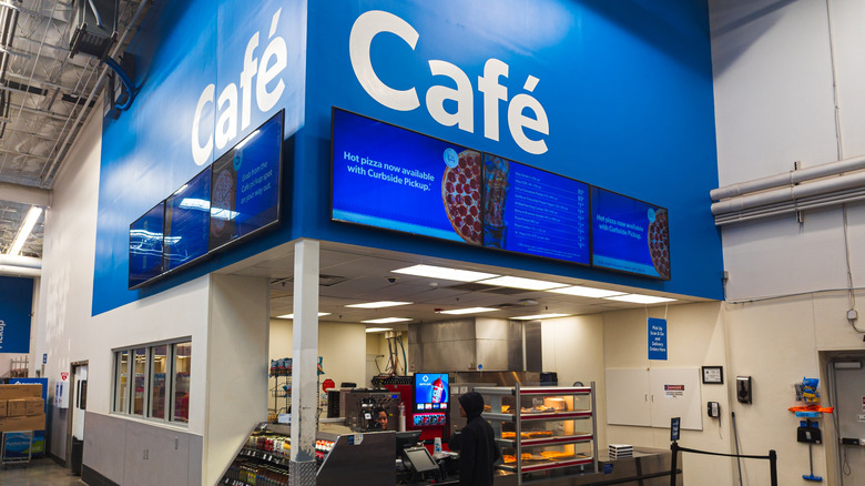 person waiting in line to order at Sam's Club food court