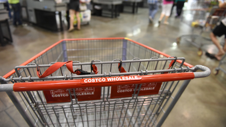 Costco shopping cart in the store