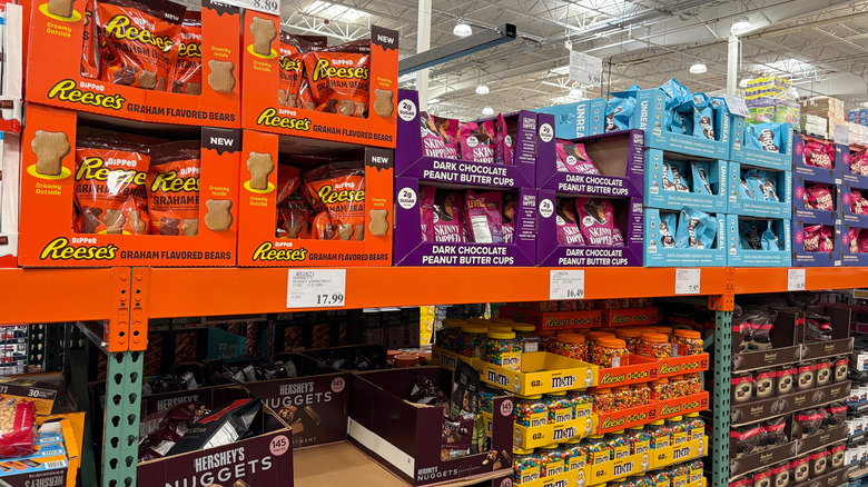 Bulk candy for salt at Costco on the shelves.