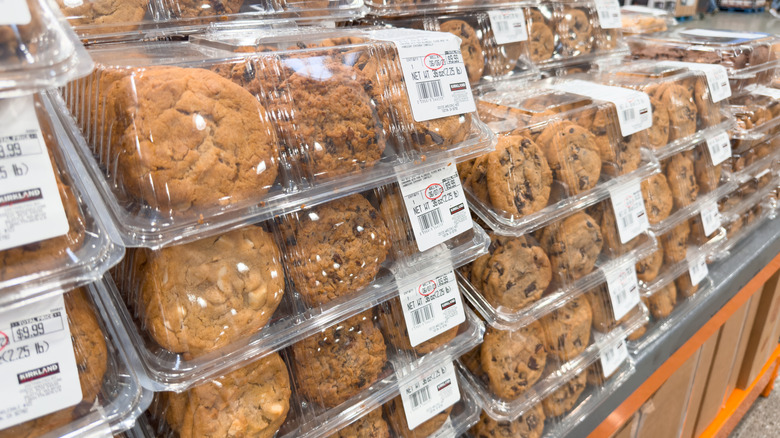 Assorted cookies on shelf at Costco
