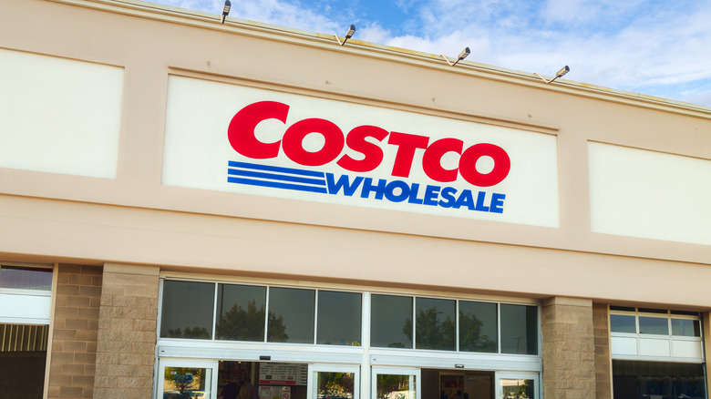 The exterior of a Costco Wholesale location during the daytime