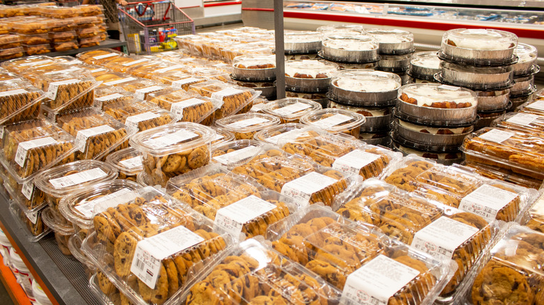 Costco baked goods on display at the warehouse store.