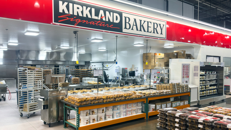 An image of Costco's bakery with products out on display.