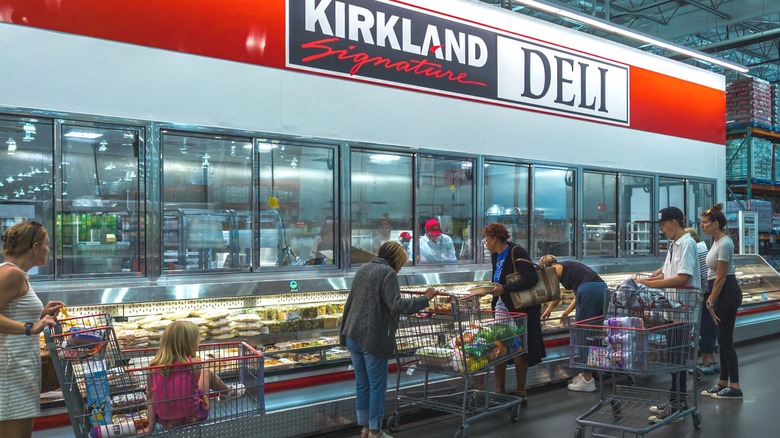 Costco deli section with customers