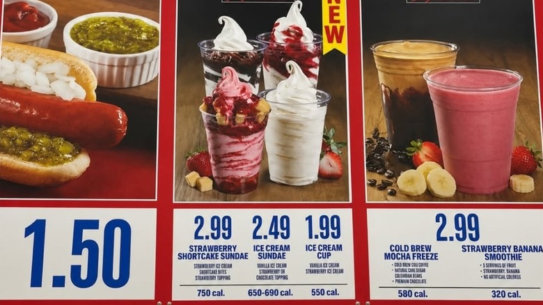 Costco food court menu