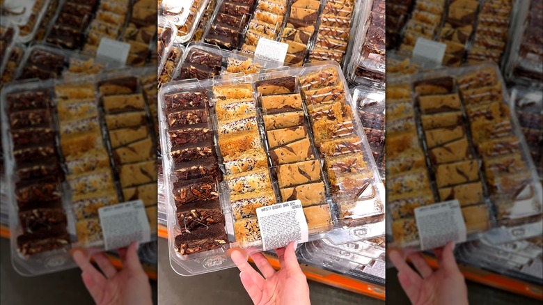 A tray of variety dessert bars from Costco