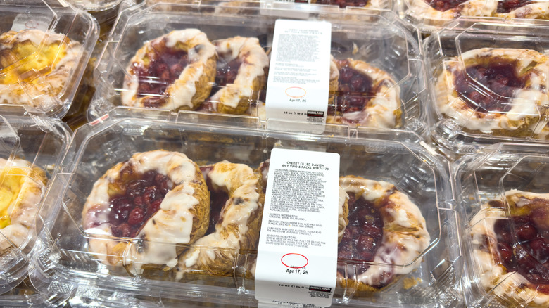 Kirkland Signature Cherry Danish pastries in boxes at Costco