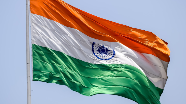 Indian flag waving in air