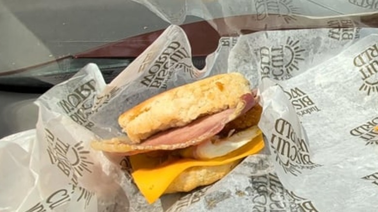 The Mountaineer Country Ham Biscuit at Tudor's Biscuit World