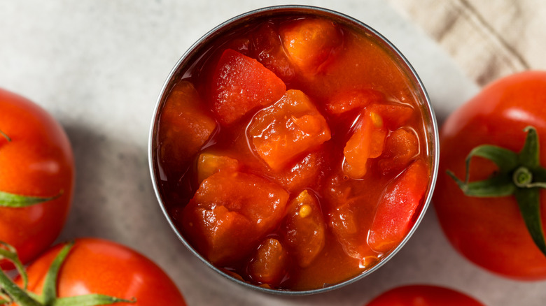 Juicy canned tomatoes