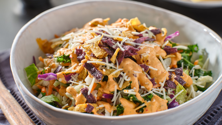 Salad with chipotle ranch dressing
