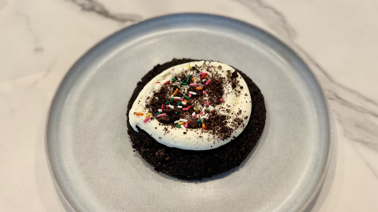 Birthday Cake Cookie featuring Oreo on a plate
