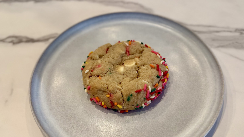 Cake Batter Blondie Cookie on a plate
