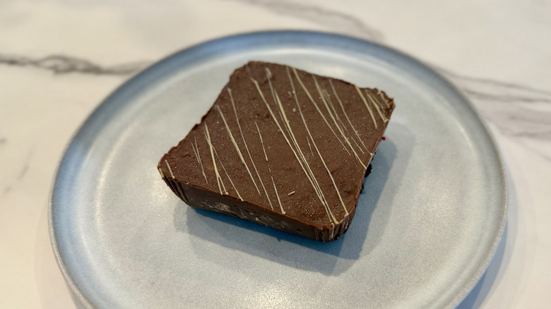 Dubai-Style Chocolate Brownie on a plate