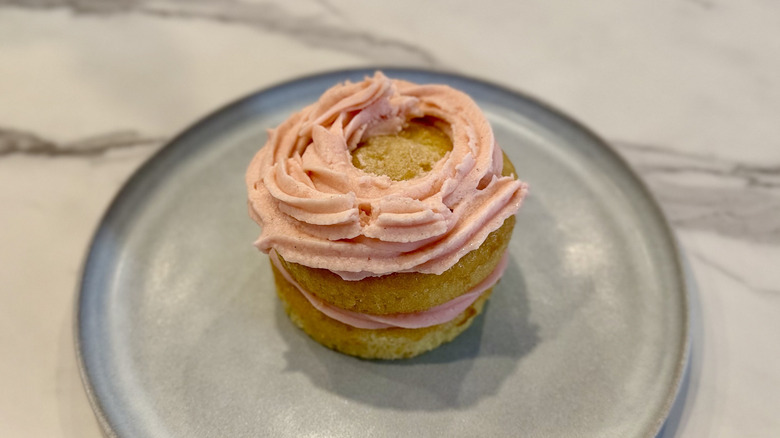 Pink Sugar Cookie Cake on a plate