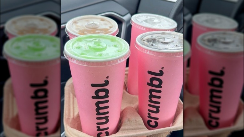 Four Crumbl dirty sodas