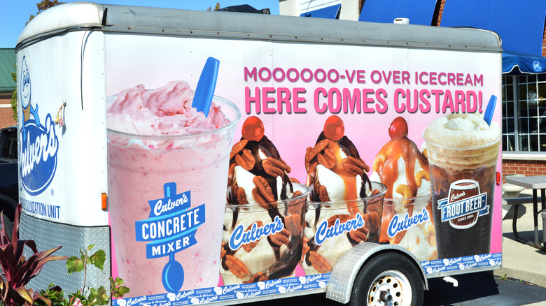 A truck advertising Culver's custards