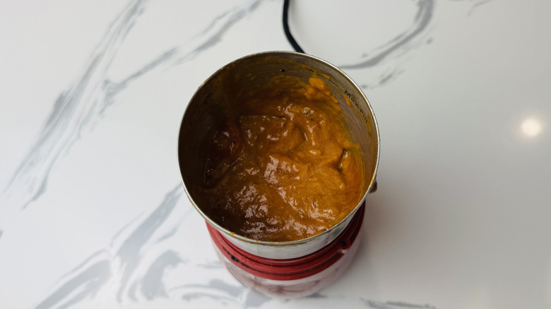 Homemade burger sauce being blended
