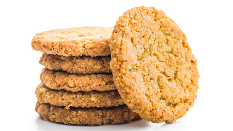 Oatmeal cookies with a white background