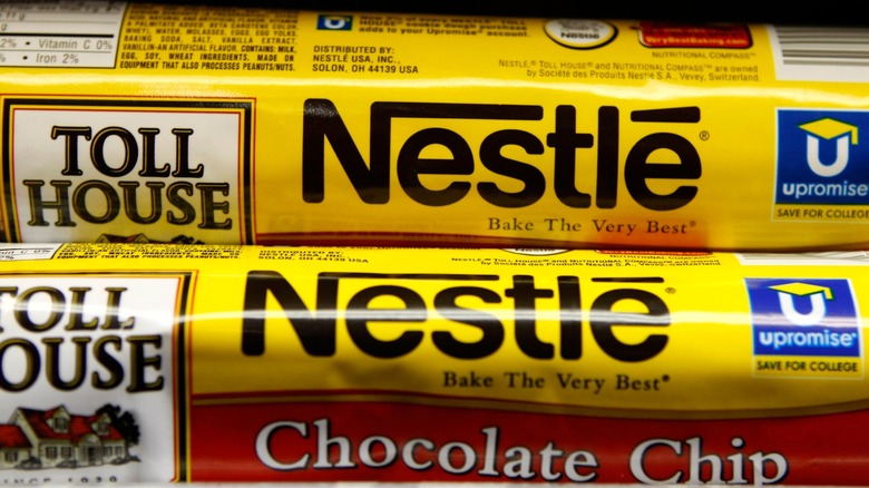 Nestlé Toll House chocolate chips in package close up