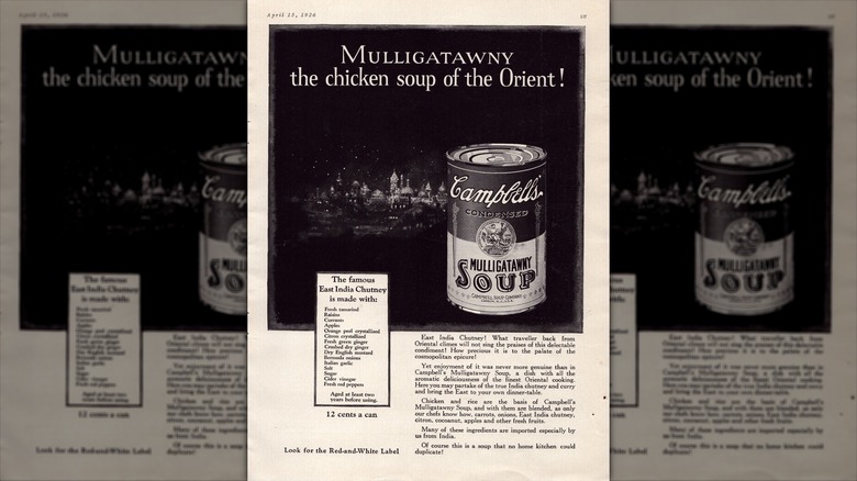 Old black and white ad for Campbell's Mulligatawny soup