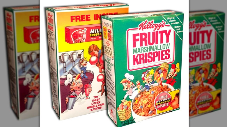 Box of marshmallow-enhanced Rice Krispies