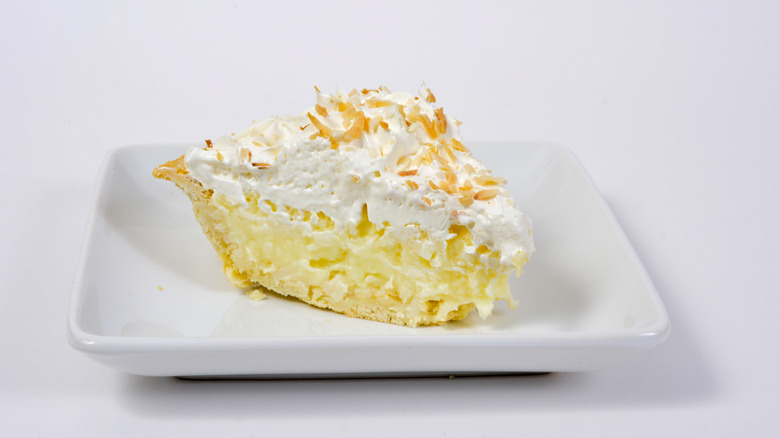 A slice of Coconut Cream Pie