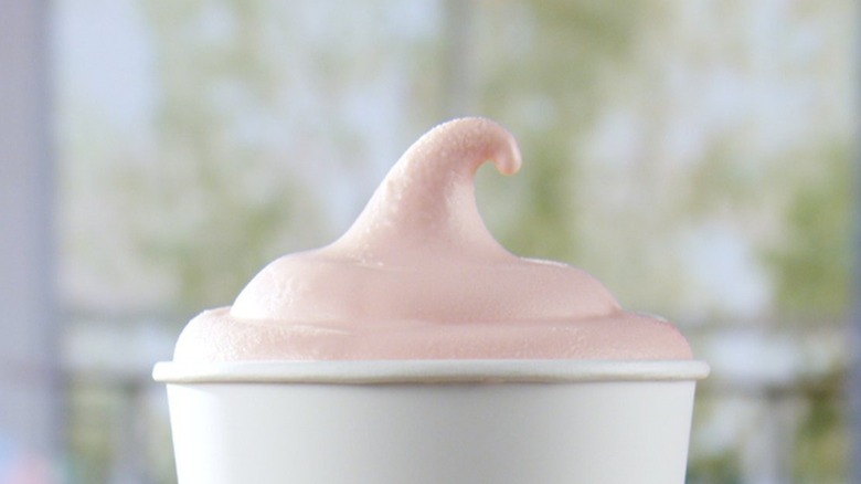 Close-up of a strawberry Frosty