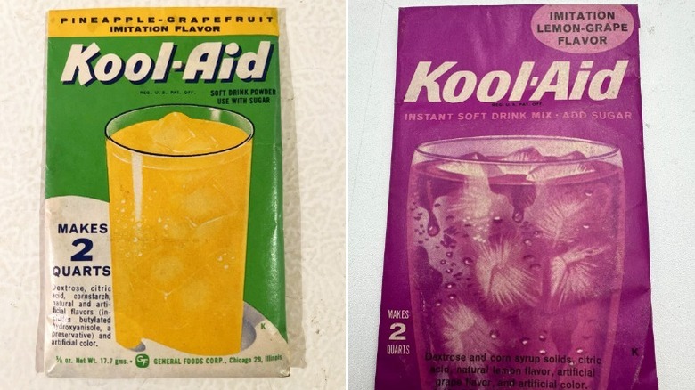 Kool Aid Pineapple-Grapefruit and Lemon-Grape packets