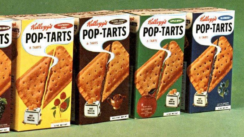 Boxes of Pop-Tarts in a vintage advertisement from the 1960s