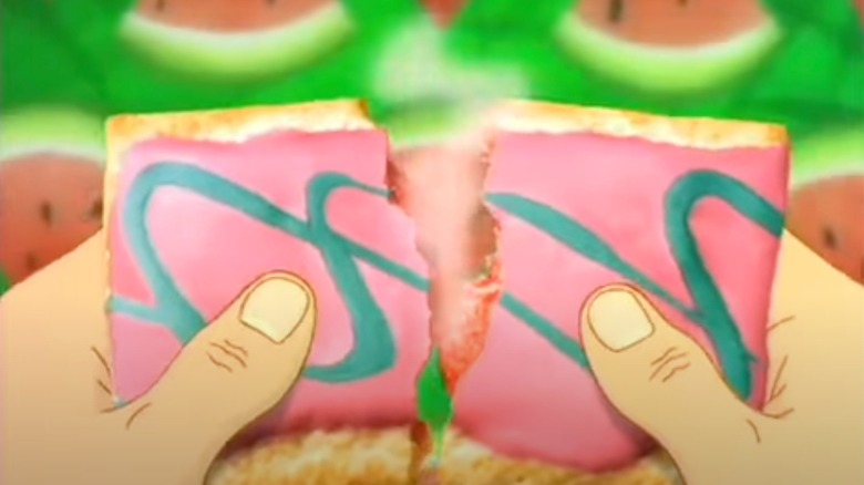 Animated hands breaking open a Wild! Watermelon Pop-Tart