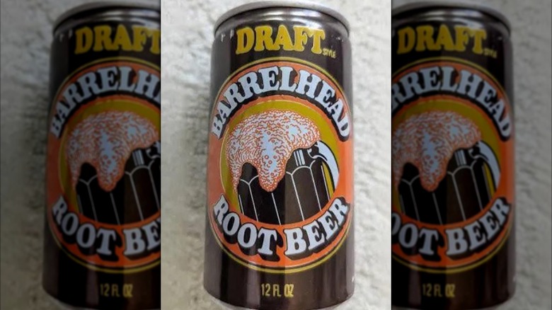 cans of Barrelhead root beer