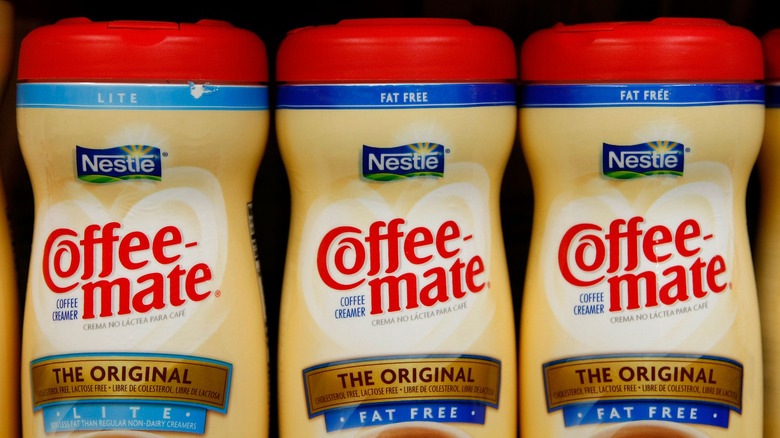 Three tubs of fat free coffee creamer