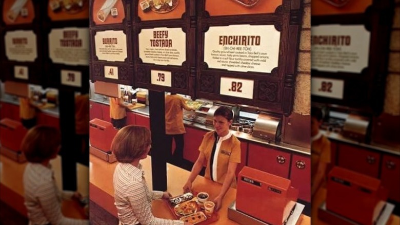 A Taco Bell interior circa the 1970s.