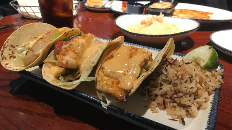 Fish tacos at a Red Lobster location.