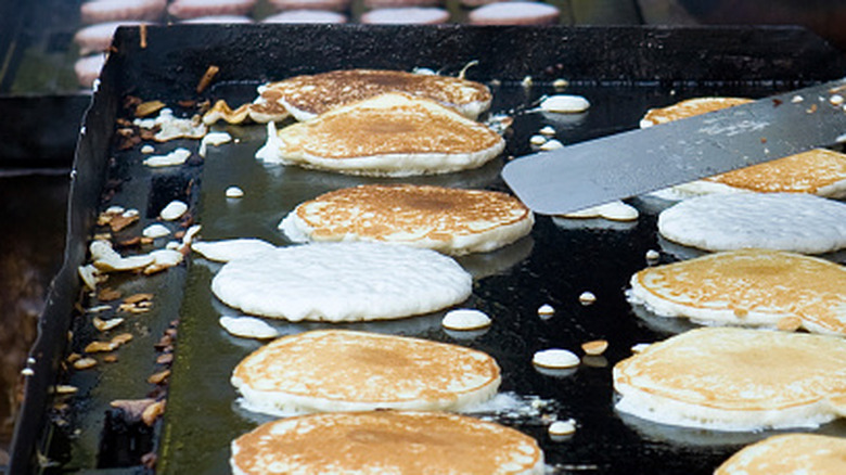 Pancakes on grill
